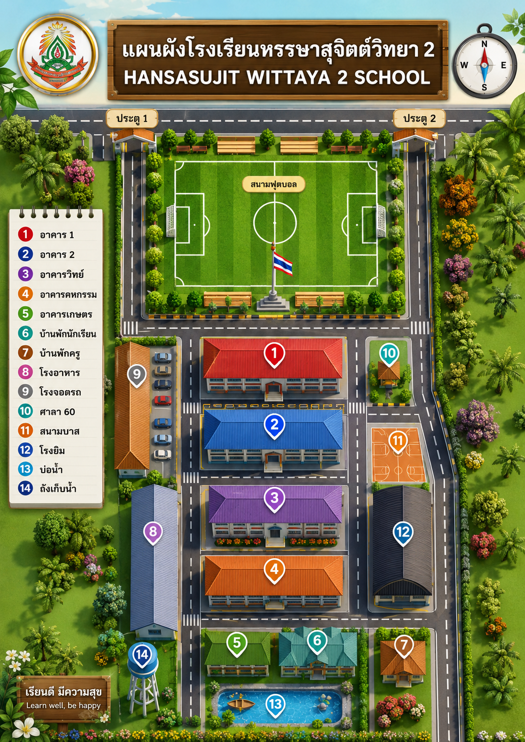 แผนผังอาคารเรียนและสถานที่
